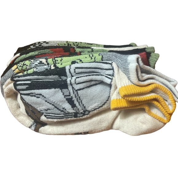 Star Wars Mandalorian Baby Grogu Boba Fett 6 Pack No Show Socks Unisex L 3-9 NWT - Picture 3 of 4